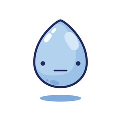 cute and funny 2d illustration of a cartoon character a water drop on white background background