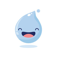cute and funny 2d illustration of a cartoon character a water drop on white background background
