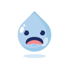 cute and funny 2d illustration of a cartoon character a water drop on white background background