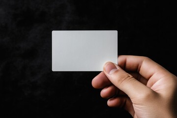 Hand Holding Blank Card Cut Out Design Mockup Template Isolated on White Background