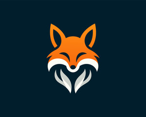 Obraz premium Colorful fox logo design icon symbol vector illustration