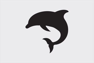 A Minimalist Dolphin fish icon Design.