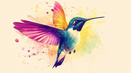 Obraz premium Exotic Hummingbird Logo Design with Minimalist and Modern Silhouette in Tropical Colours