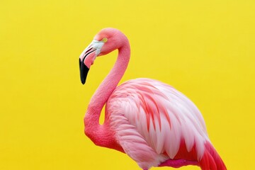 Obraz premium Serious Flamingo: An Endangered Beauty in Camargue Habitat