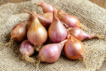 Exquisite Shallots Close-up: A Gourmet View of Fresh, Nutritious Vegetables