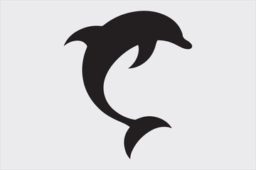 A Minimalist Dolphin fish icon Design.