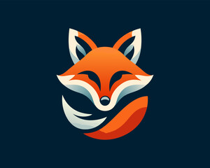 Colorful fox logo design icon symbol vector illustration