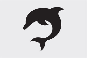 A Minimalist Dolphin fish icon Design.