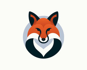 Obraz premium Colorful fox logo design icon symbol vector illustration