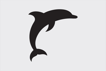 A Minimalist Dolphin fish icon Design.