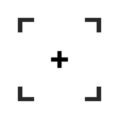 Obraz premium Target focus frame icon. Flat vector design isolated illustration.