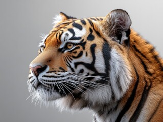 Fototapeta premium Majestic Tiger Portrait. Wild Bengal Tiger Isolated on Transparent Background