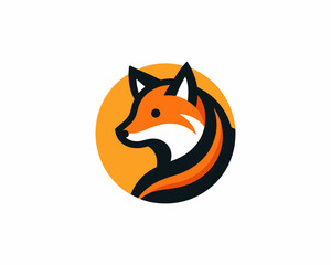 Colorful fox logo design icon symbol vector illustration