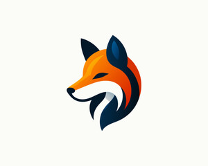 Colorful fox logo design icon symbol vector illustration