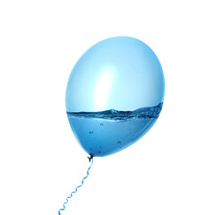 Balloon with water inside on white background