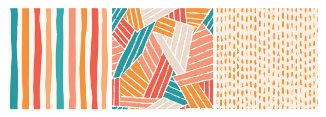 Obraz premium abstract seamless patterns, backgrounds, wallpaper with stripes, brush strokes. EPS 10