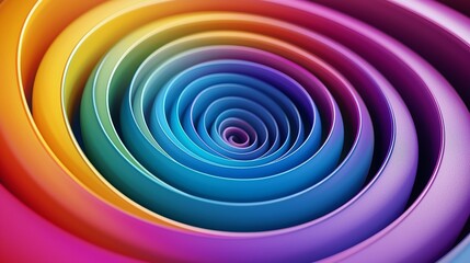 Obraz premium Vibrant Spiral of Colorful Concentric Circles in a Fading Background