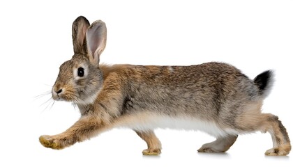 Obraz premium The studio portrait of a cute rabbit is isolated on a transparent background