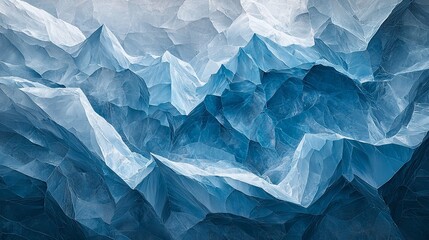 Obraz premium Abstract Landscape Art in Blue and Grey with Jagged Lines