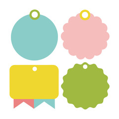 Colorful Pastel Tags Vector Set for Crafting and Gift Labels
