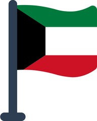 Kuwait Flag Rounded