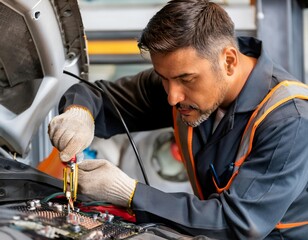 Technician working on equipment maintenance, representing upkeep, repair, and technical support.