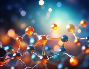 Close-Up of a Molecule Structure Representing Chemistry and Science