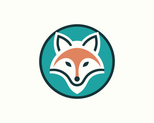 Colorful fox logo design icon symbol vector illustration