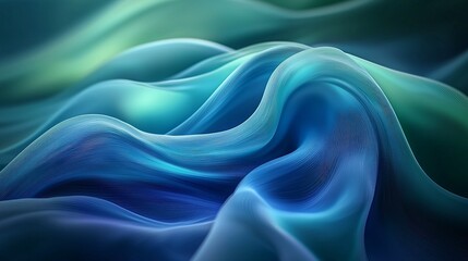 Fototapeta premium Swirling Blue and Green Abstract Design with Soft Light Effects