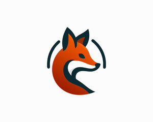 Colorful fox logo design icon symbol vector illustration