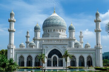 Obraz premium Beautiful mosque as a place of worship for Muslims created with Generative AI