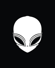 Classic alien with big eyes. Original vector illustration in vintage style. T-shirt design.