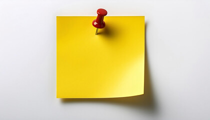 Yellow Sticky Note Pinned: Clip Art for Messages and Reminders