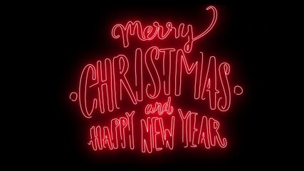 a greeting of merry christmas and happy new year greetings Christian and Catholic religious holidays are celebrated once a year at the end of the year. with red lights all around