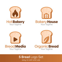 Bread Shape Logo Template Set. Good for Business, Agency, Community and Organization