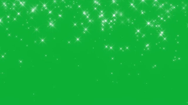 Glitter sparkle animated green screen, 3D Animation, Ultra High Definition, 4k video. White shining dust light. Bokeh light lights effect background. Concept: Christmas, party, celebrate, birthday