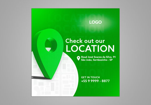Where We Are Located Social Media Template