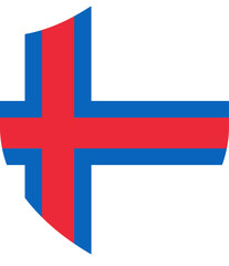 Obraz premium Faroe Island Flag on Shield Shape