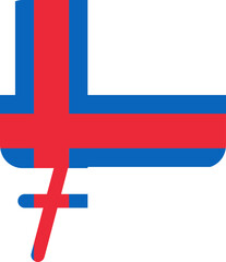 Naklejka premium Faroe Island Flag On White Board