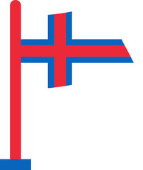 Obraz premium Faroe Island Flag Crisp Flown