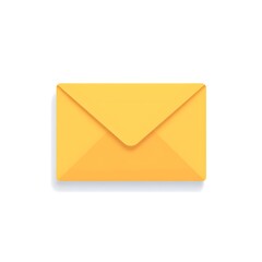 Yellow Envelope Icon  3D Realistic Mail  Digital Communication  Email  Message