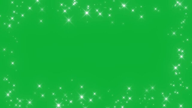 Glitter sparkle animated green screen, 3D Animation, Ultra High Definition, 4k video. White shining dust light. Bokeh light lights effect background. Concept: Christmas, party, celebrate, birthday