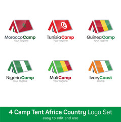 Camp Shape Logo Template Set. Good for Business, Agency, Community and Organization