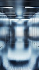 Futuristic Metallic Backdrop with Reflective Surface for Modern Product Presentation