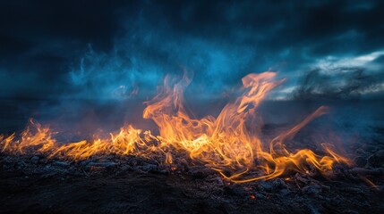 Fiery Dance Against a Dramatic Sky