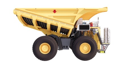 Illustration of mining truck heavy equipment on a white background