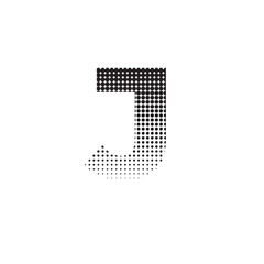 j alphabet halftone dotted effect logo icon vector illustration eps