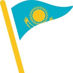 Kazakhstan Flag Free Flown Icon