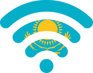 Kazakhstan Flag On Wifi Icon