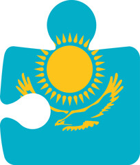 Kazakhstan flag on Puzzle icon